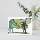 Abstracte koe Silhouette Briefkaart (Staand voorkant)
