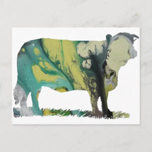 Abstracte koe Silhouette Briefkaart