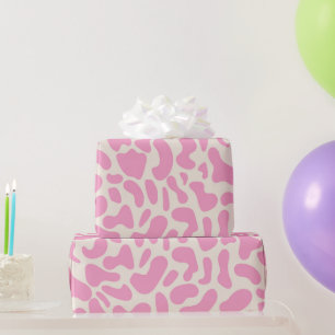 Abstracte koeienprint met hete roze kleur cadeaupapier