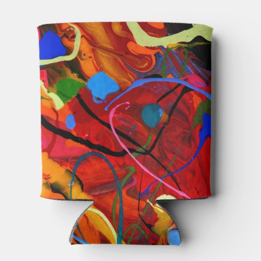 Abstracte Koelbox Verf Splatter Blikjeskoeler (Achterkant)