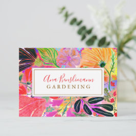 Abstracte koele moderne bloemschildering Tuinieren Bedankkaart