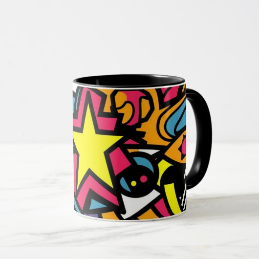 abstracte koffie mok (Voorkant rechts)