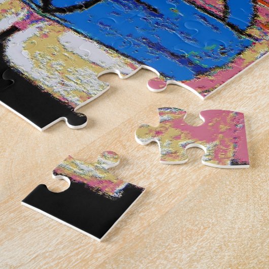 Abstracte koffie-Mok, ondoorzichtige stijl Legpuzzel (Zijkant)