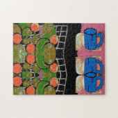 Abstracte koffie-Mok, ondoorzichtige stijl Legpuzzel (Horizontaal)