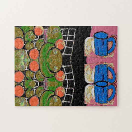 Abstracte koffie-Mok, ondoorzichtige stijl Legpuzzel (Horizontaal)