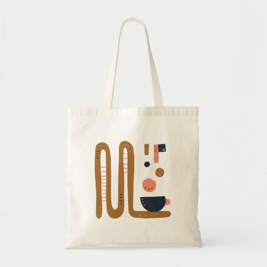Abstracte koffie tote bag (Voorkant)