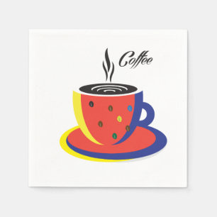 Abstracte "Koffiebeker" Pop Art Trendy Stijlvol Servet