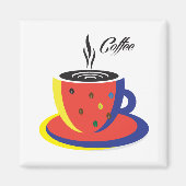 Abstracte Koffiebeker Pop Art Trendy Stylish Decor Magneet (Voorkant)