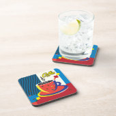 Abstracte Koffiebeker" Pop Art Trendy Stylish RETR Bier Onderzetter (Rechterzijde)