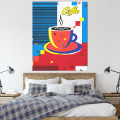 Abstracte Koffiebeker Trendy hedendaagse kunst Canvas Afdruk (Insitu (Slaapkamer))