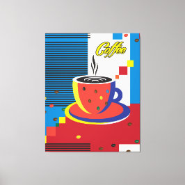 Abstracte Koffiebeker Trendy hedendaagse kunst Canvas Afdruk