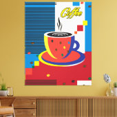 Abstracte Koffiebeker Trendy hedendaagse kunst Canvas Afdruk (Insitu (Woonkamer))