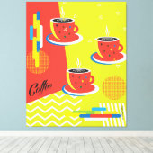 Abstracte Koffiebeker Trendy hedendaagse kunst Canvas Afdruk (Insitu (Houten vloer))
