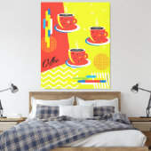 Abstracte Koffiebeker Trendy hedendaagse kunst Canvas Afdruk (Insitu (Slaapkamer))