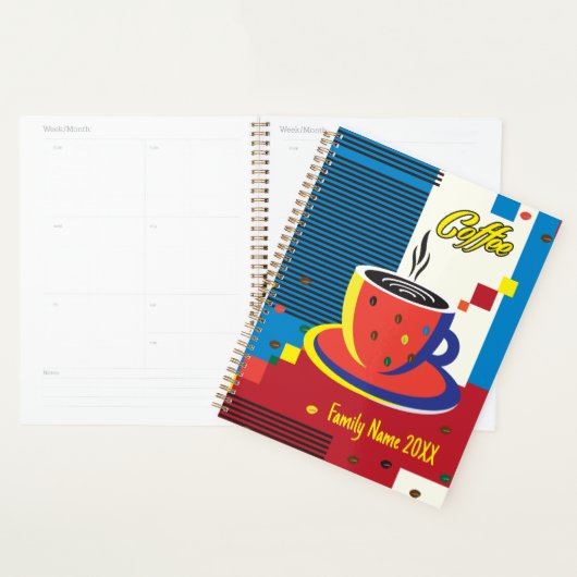 Abstracte Koffiebeker Trendy hedendaagse kunst Planner (Display)