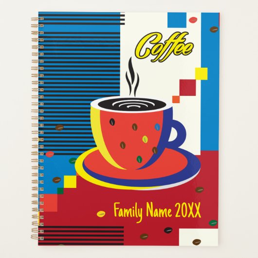 Abstracte Koffiebeker Trendy hedendaagse kunst Planner (Voorkant)