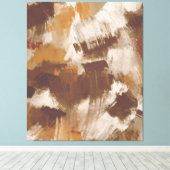 Abstracte Koffiekleuren verf lijnen Canvas Afdruk (Insitu (Houten vloer))