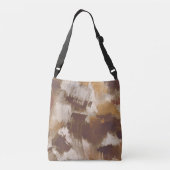 Abstracte Koffiekleuren verf lijnen Crossbody Tas (Achterkant)