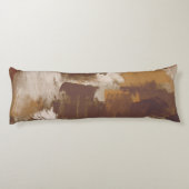 Abstracte Koffiekleuren verf lijnen Lichaamskussen (Achterkant)