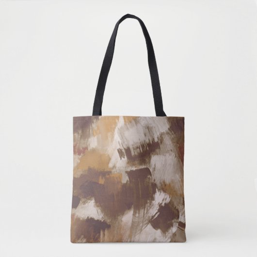 Abstracte Koffiekleuren verf lijnen Tote Bag (Voorkant)
