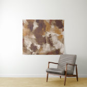 Abstracte Koffiekleuren verf lijnen Wandkleed (In Situ (horizontaal))