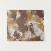 Abstracte Koffiekleuren verf lijnen Wandkleed (Voorkant (horizontaal))