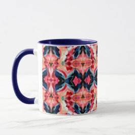 Abstracte koffiemok -Blues en Roze Mok