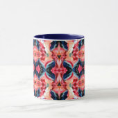 Abstracte koffiemok -Blues en Roze Mok (Midden)