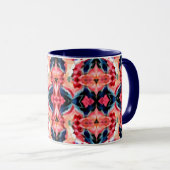 Abstracte koffiemok -Blues en Roze Mok (Voorkant rechts)