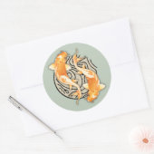 Abstracte Koi Classic Round Sticker (Envelop)