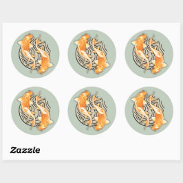 Abstracte Koi Classic Round Sticker
