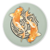 Abstracte Koi Round-keramische knop (Voorkant)