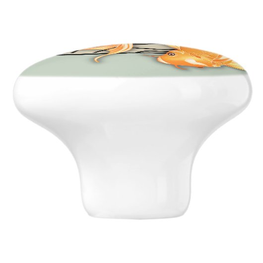 Abstracte Koi Round-keramische knop (Zijkant)