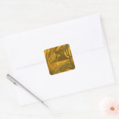Abstracte Kokopelli met Mesa, Cactus & Sun Vierkante Sticker (Envelop)
