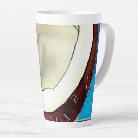Abstracte kokosnoot Collectie Latte Mok (Rechterhoek)