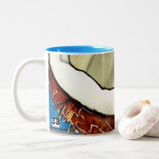 Abstracte kokosnoot Collectie Tweekleurige Koffiemok (Met donut)