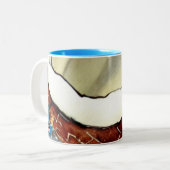 Abstracte kokosnoot Collectie Tweekleurige Koffiemok (Voorkant links)