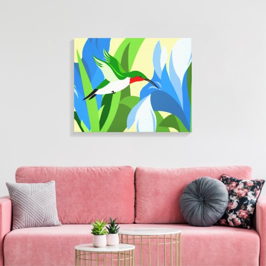 Abstracte kolibrie canvas kunst (Insitu (Woonkamer))