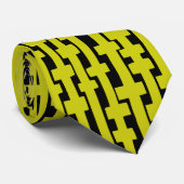 Abstracte kolommen - Banaangeel op zwart Stropdas (Opgerold)