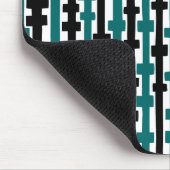 Abstracte kolommen - groen en zwart op wit muismat (Hoek)