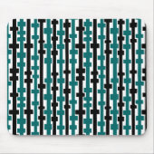 Abstracte kolommen - groen en zwart op wit muismat (Voorkant)