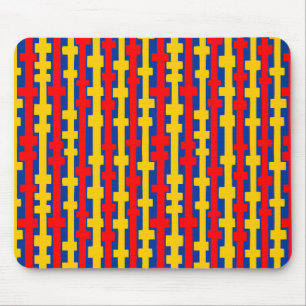 Abstracte kolommen - Rood en Amber op de marine Muismat