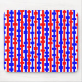 Abstracte kolommen - Rood en Blauw op Wit Muismat (Voorkant)