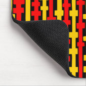 Abstracte kolommen - Rood en oranje op zwart Muismat (Hoek)