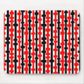 Abstracte kolommen - Rood en zwart op wit Muismat (Voorkant)