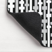 Abstracte Kolommen - Wit en Grijs op Zwart Muismat (Hoek)