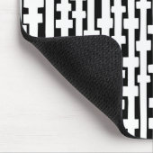 Abstracte Kolommen - Wit op Zwart Muismat (Hoek)