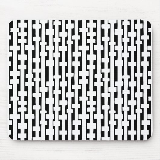 Abstracte Kolommen - Wit op Zwart Muismat (Voorkant)