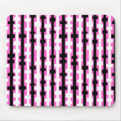 Abstracte Kolommen - Zwart en Wit op Roze Muismat (Voorkant)