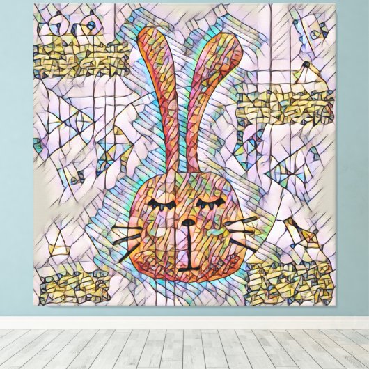 Abstracte konijn canvas afdruk (Insitu (Houten vloer))